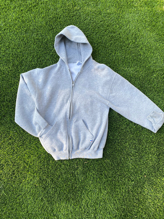 Grey Russell Zip Up Hoodie (M)